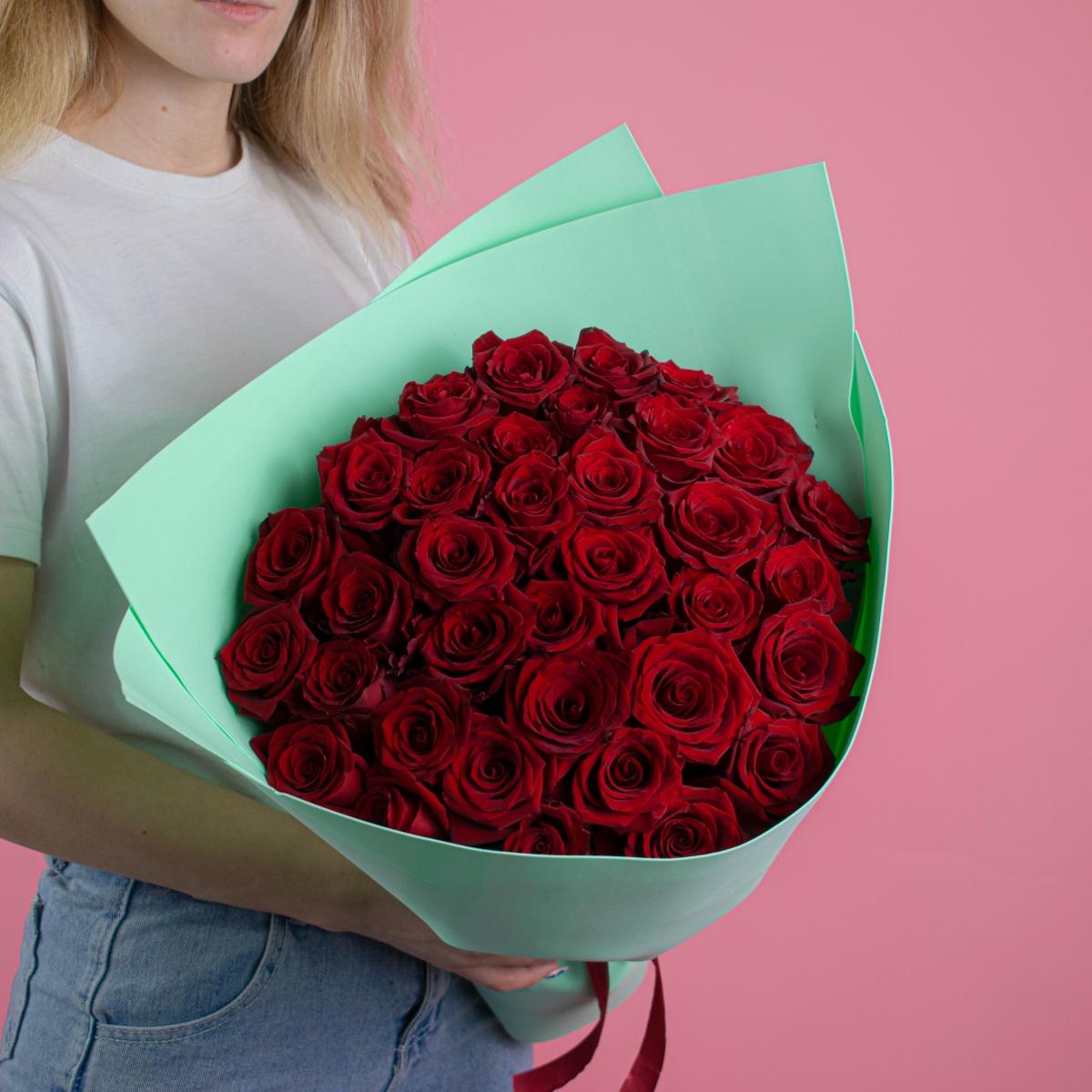 Розы премиум 40 см (Красные)