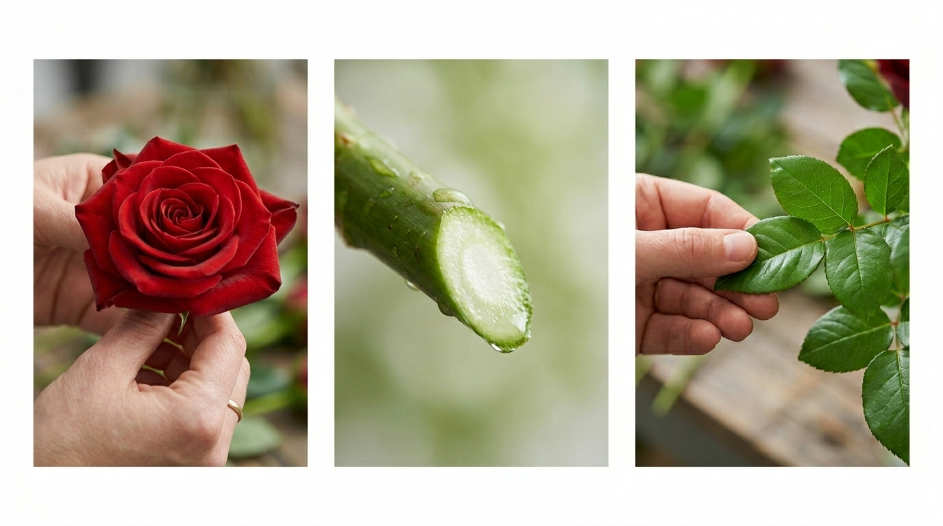 Как определить свежесть розы при покупке