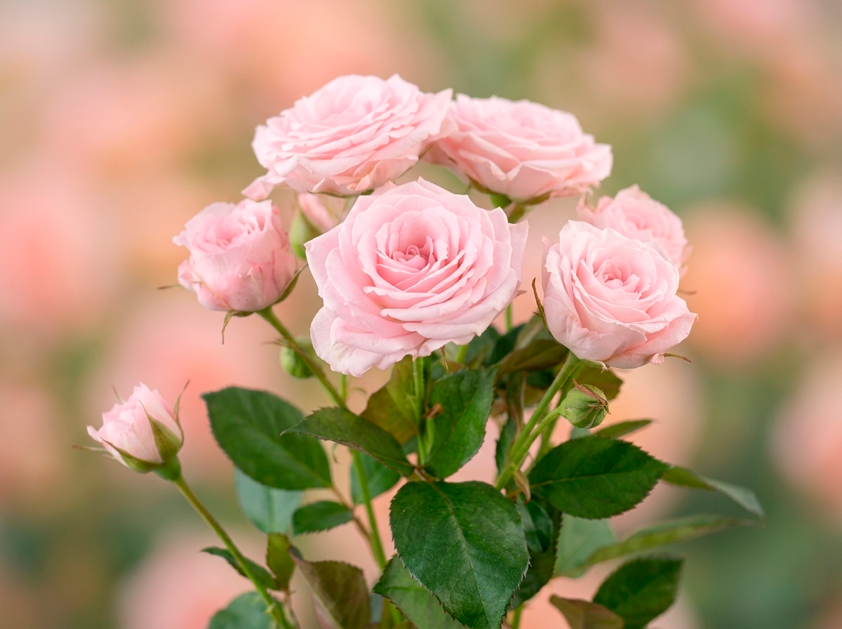 Кустовая спрей-роза — множество бутонов на одном стебле