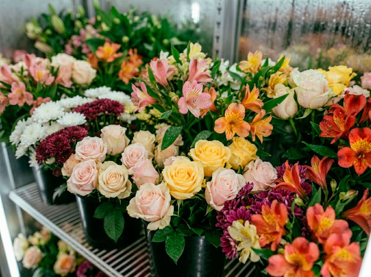 Стойкие цветы для доставки — розы, хризантемы, альстромерии
