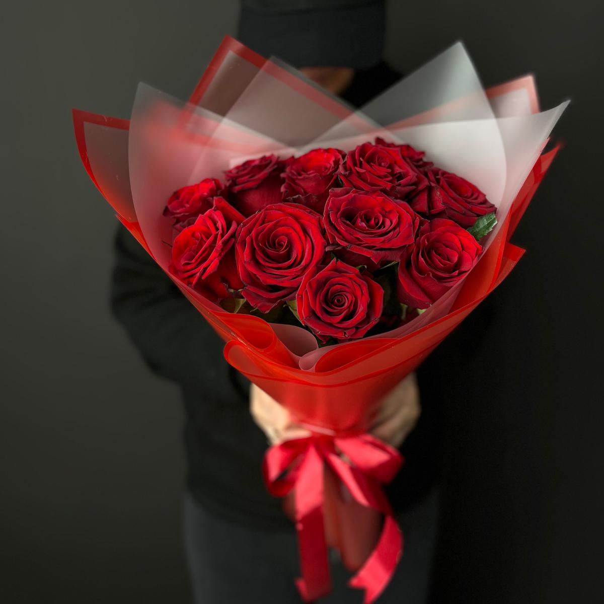 Красные розы 40 см премиум (Эквадор)