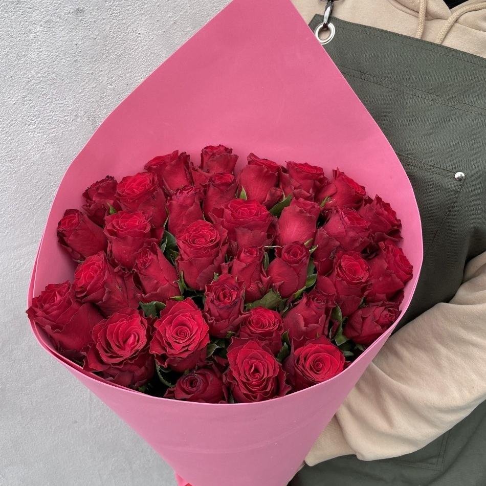Букеты из красных роз 60 см премиум (Эквадор)