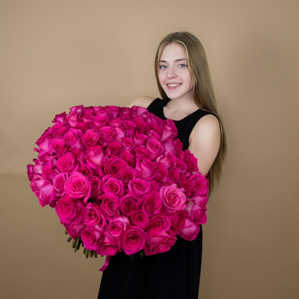 Букет из розовых роз 75 шт. (40 см)