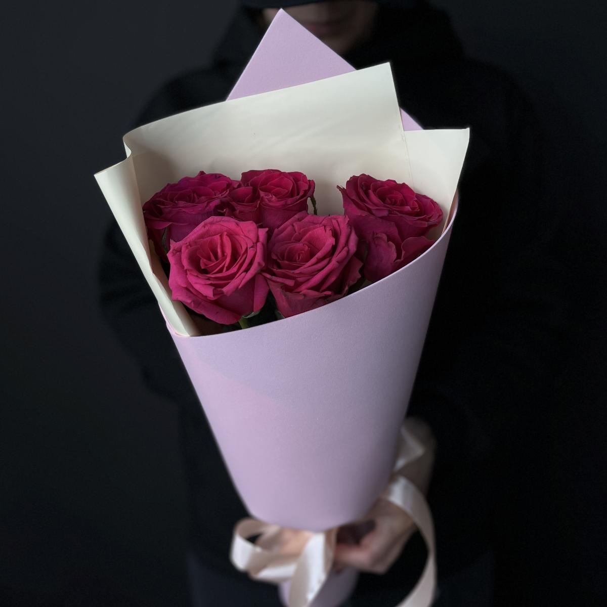 Букет из розовых роз 40 см (Эквадор)