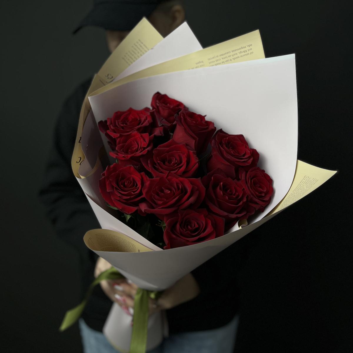 Розы премиум 40 см (Красные)