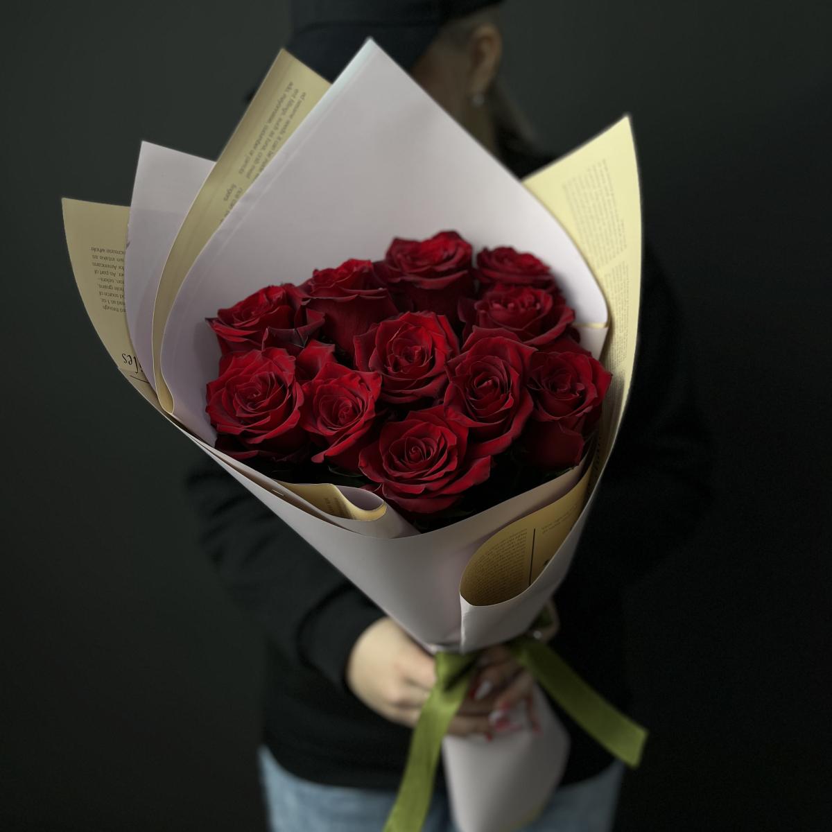 Розы премиум 40 см (Красные)