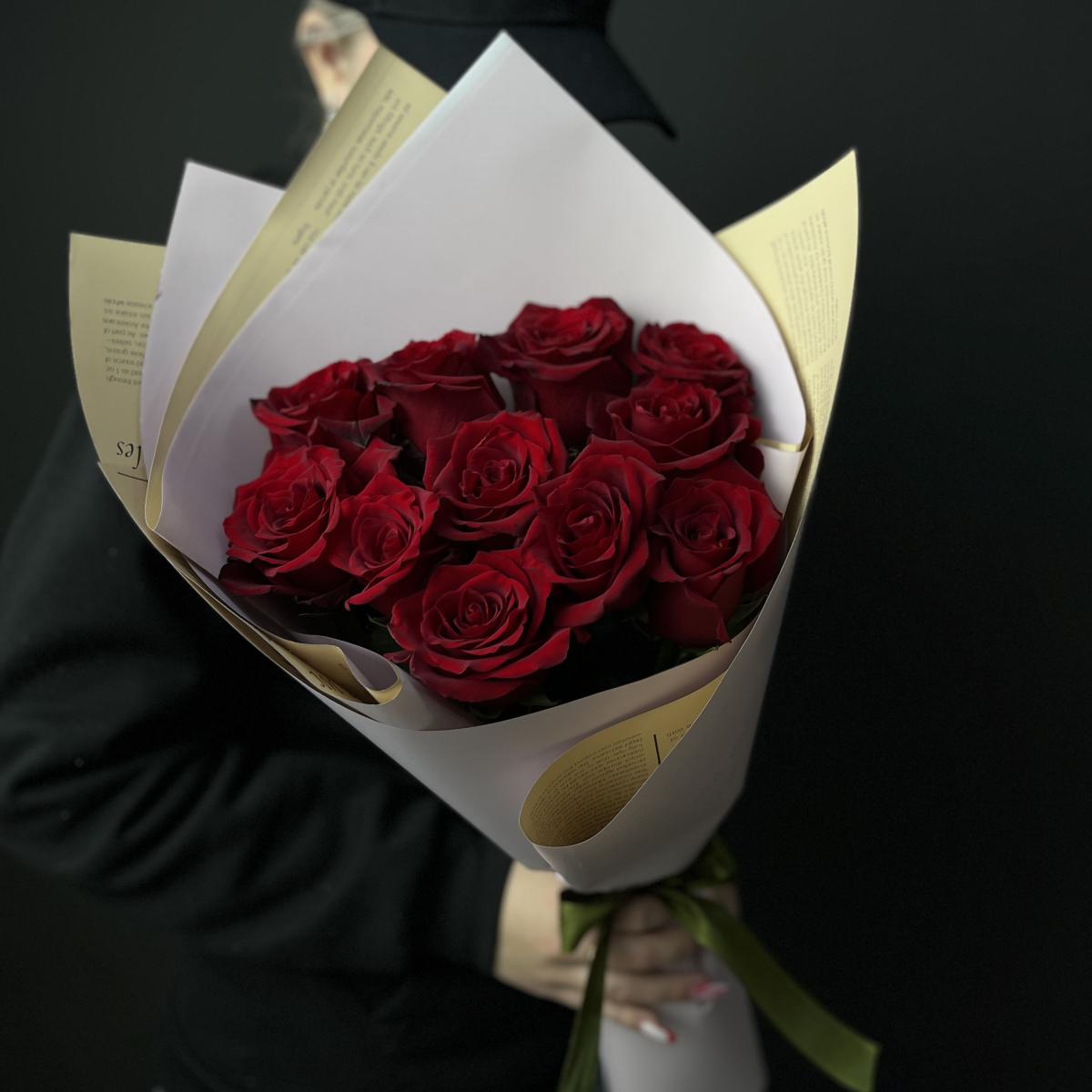 Розы премиум 40 см (Красные)