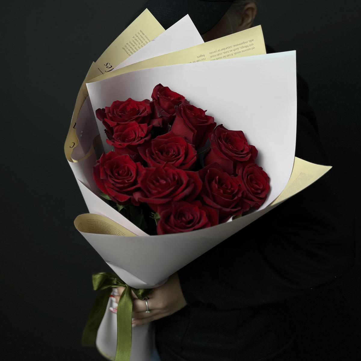 Розы премиум 40 см (Красные)