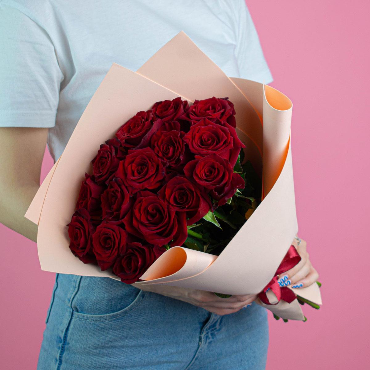 Розы премиум 40 см (Красные)