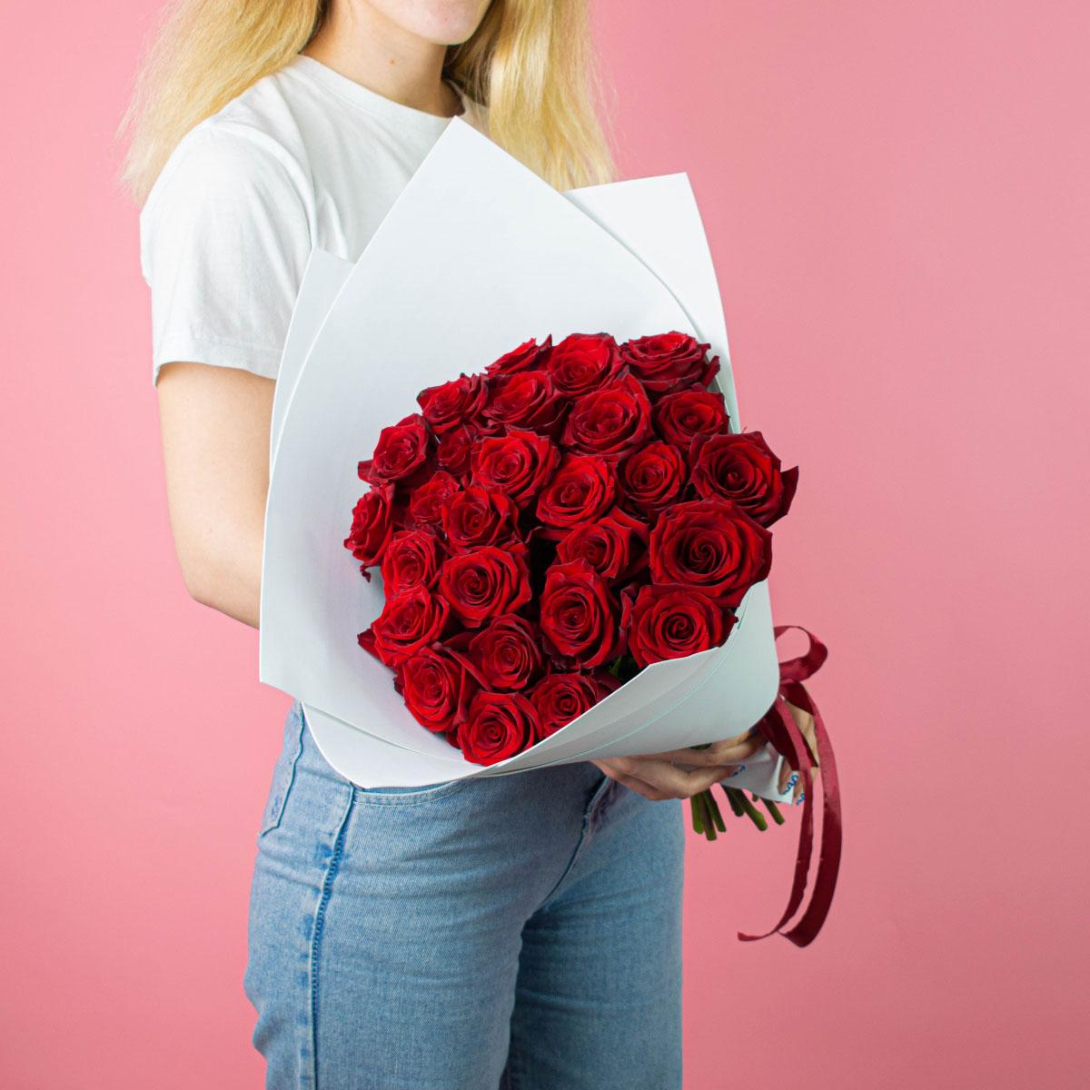 Розы премиум 40 см (Красные)
