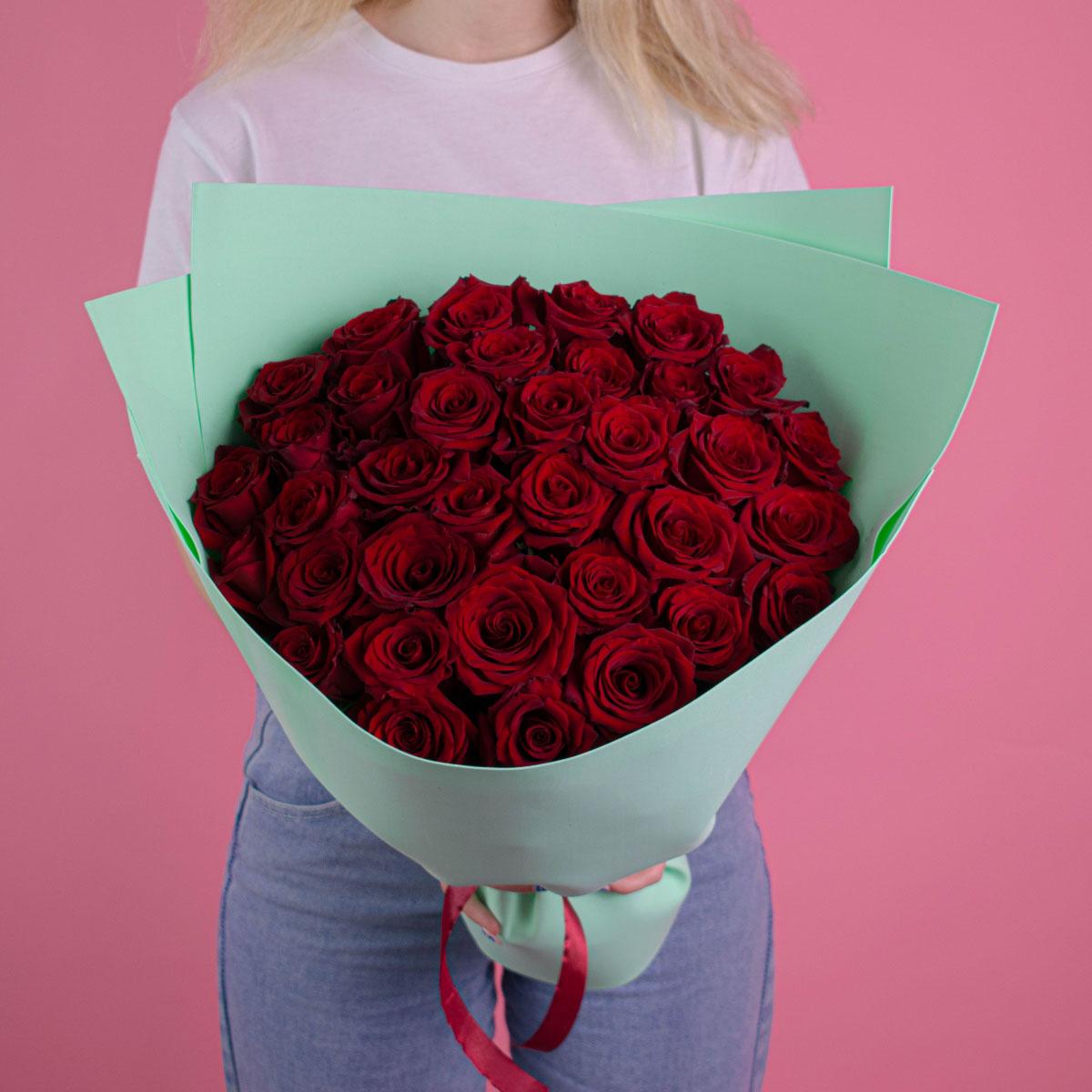 Розы премиум 40 см (Красные)