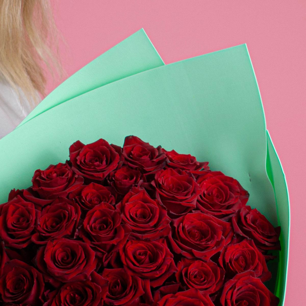 Розы премиум 40 см (Красные)