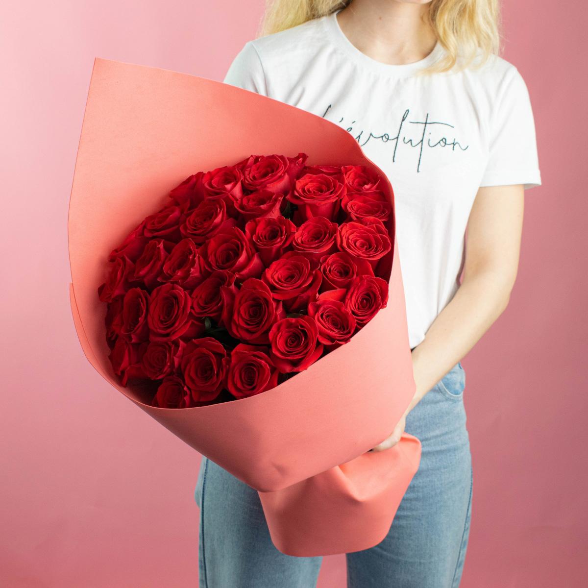 Розы Эквадор 50 см (Красные)