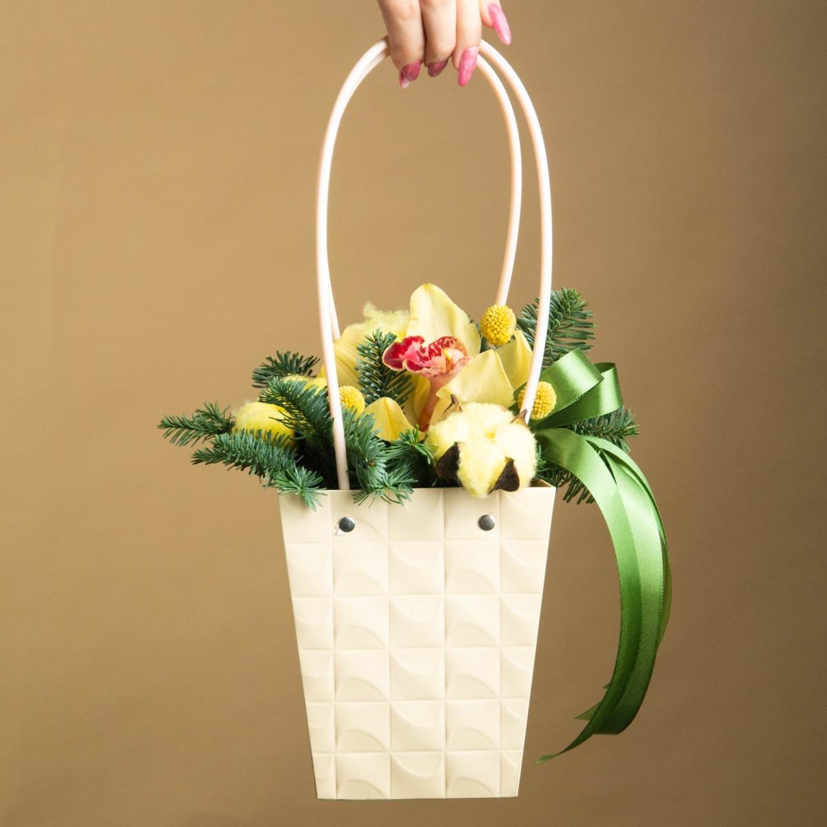 Новогодняя сумочка для цветов с нобилисом