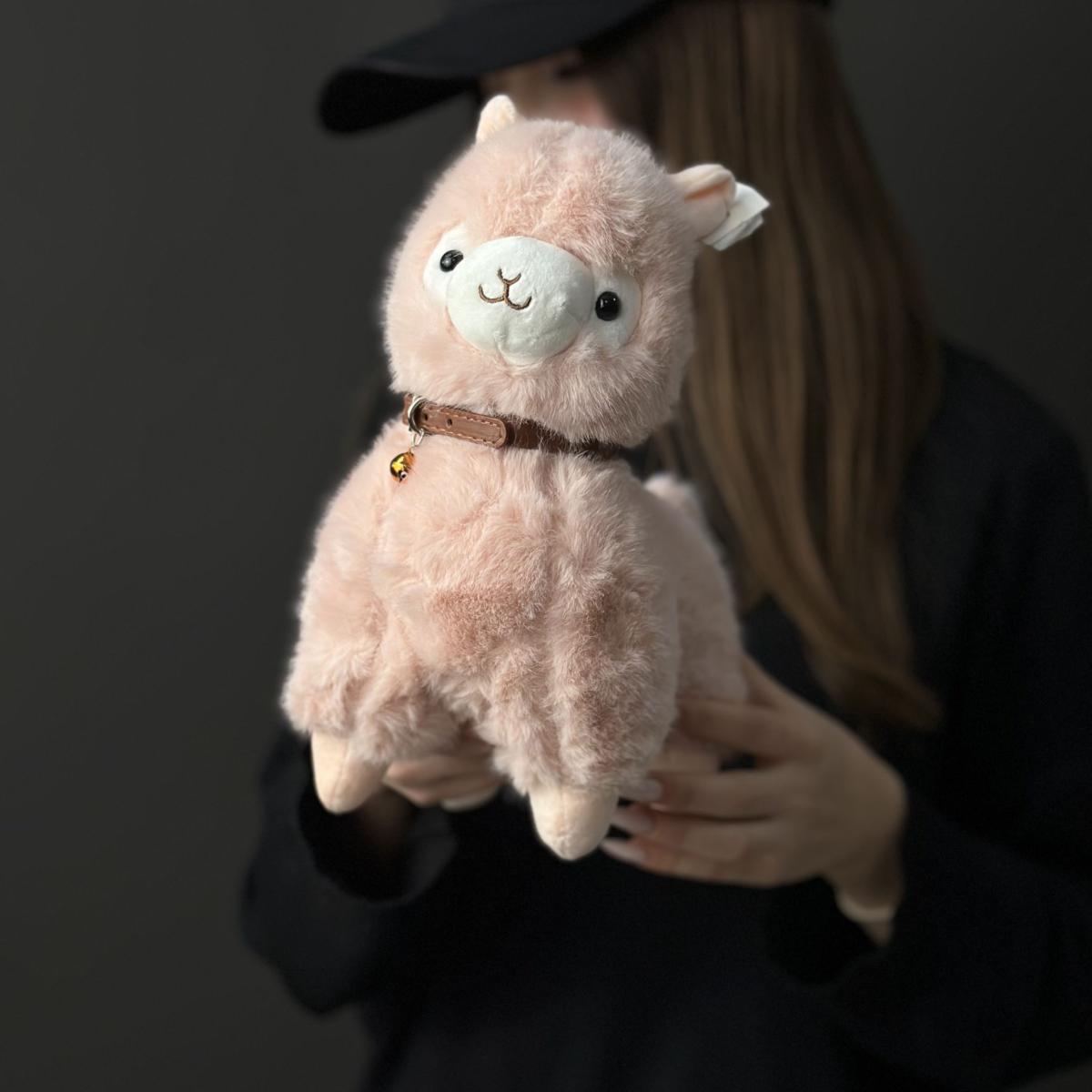 Мягкая игрушка Лама 25 см розовая