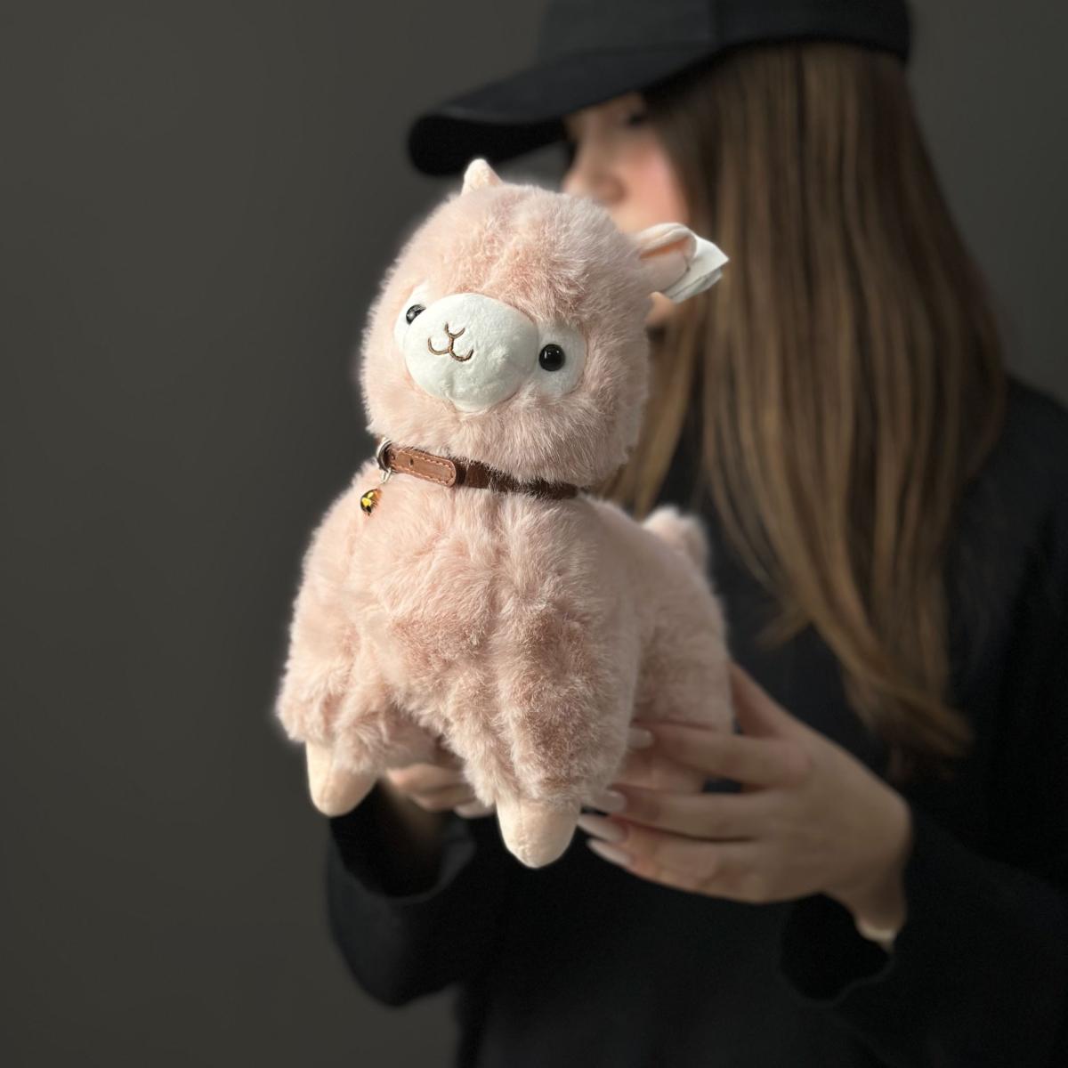Мягкая игрушка Лама 25 см розовая