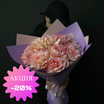 9 французских розовых роз