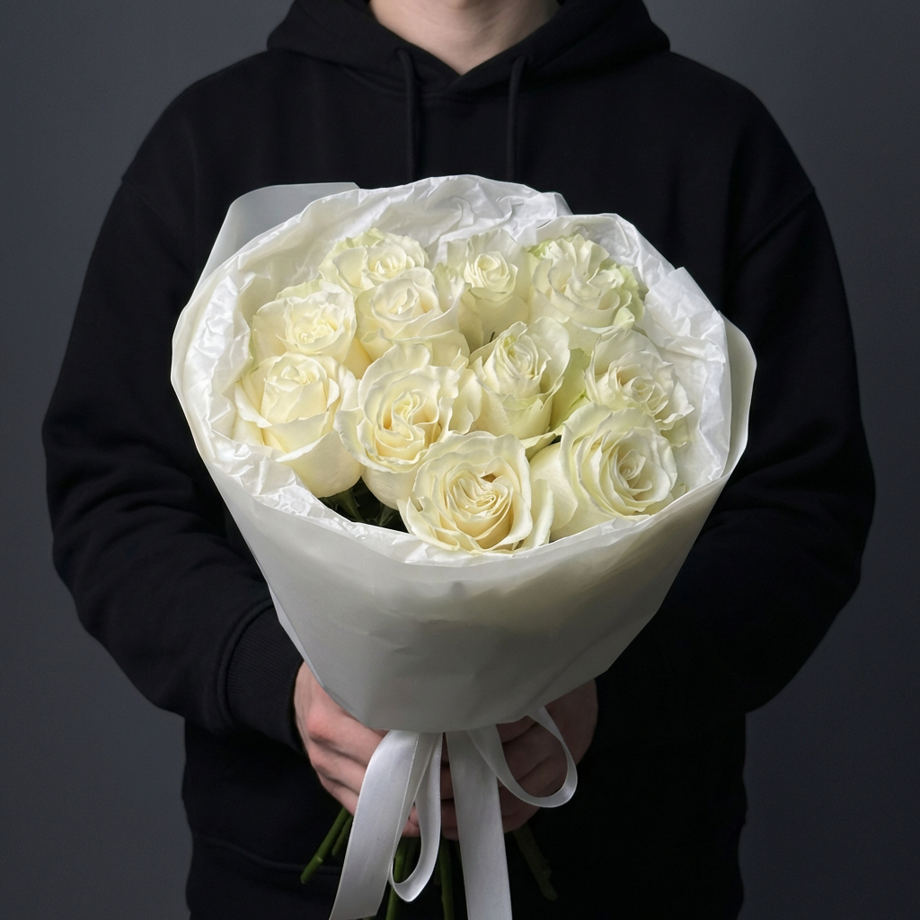 Букет из 11 белых роз