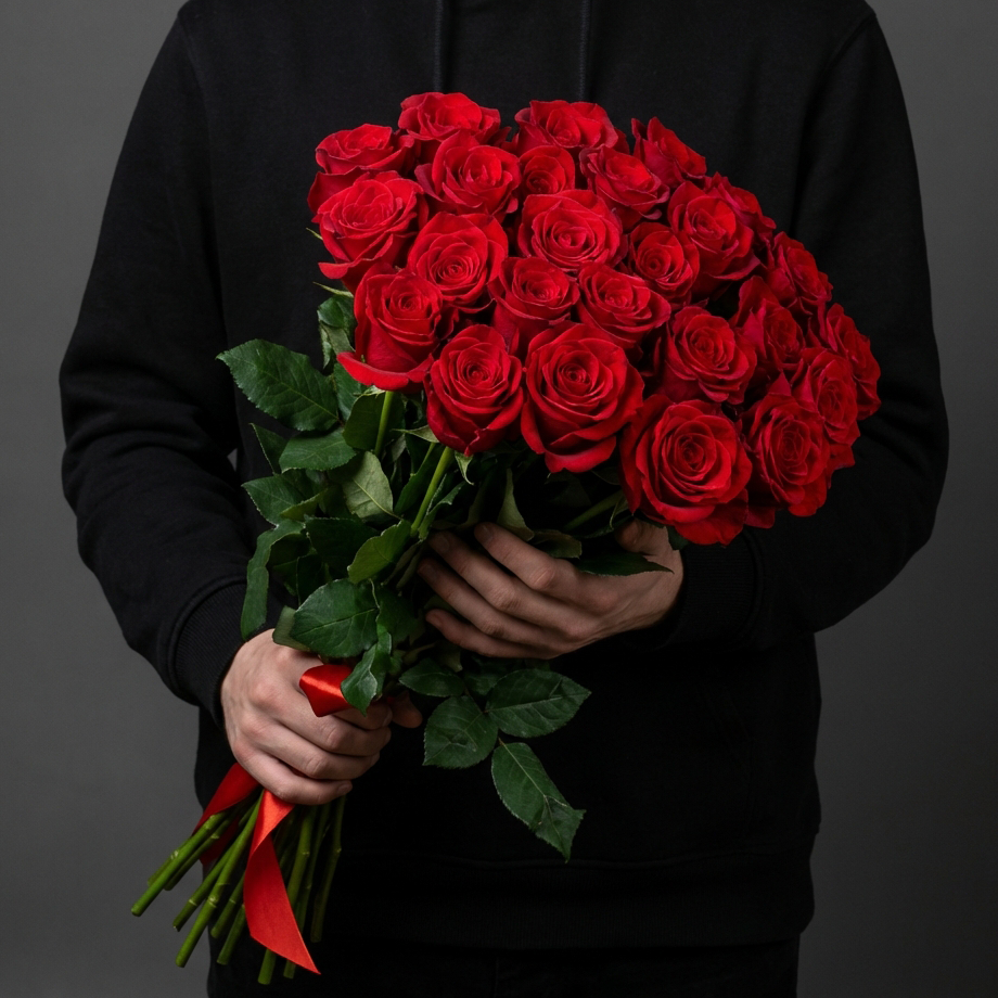 27 роз 80 см под ленту