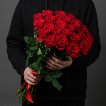 27 роз 80 см под ленту