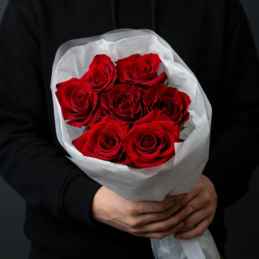 Букет из красных роз 60 см