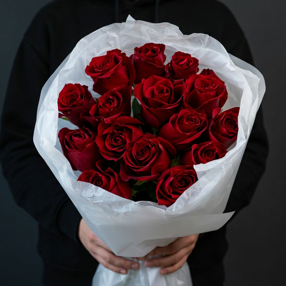 Букет из красных роз 60 см