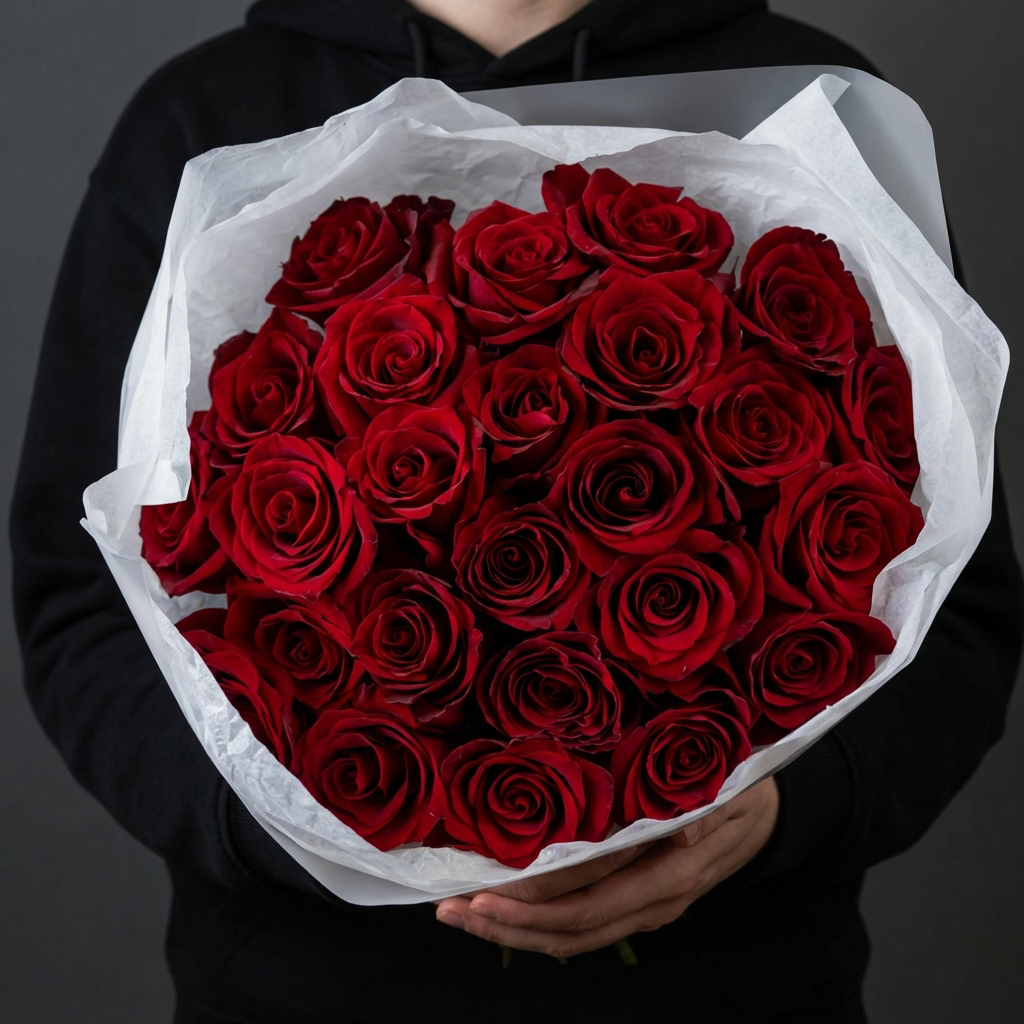 Букет из красных роз 60 см