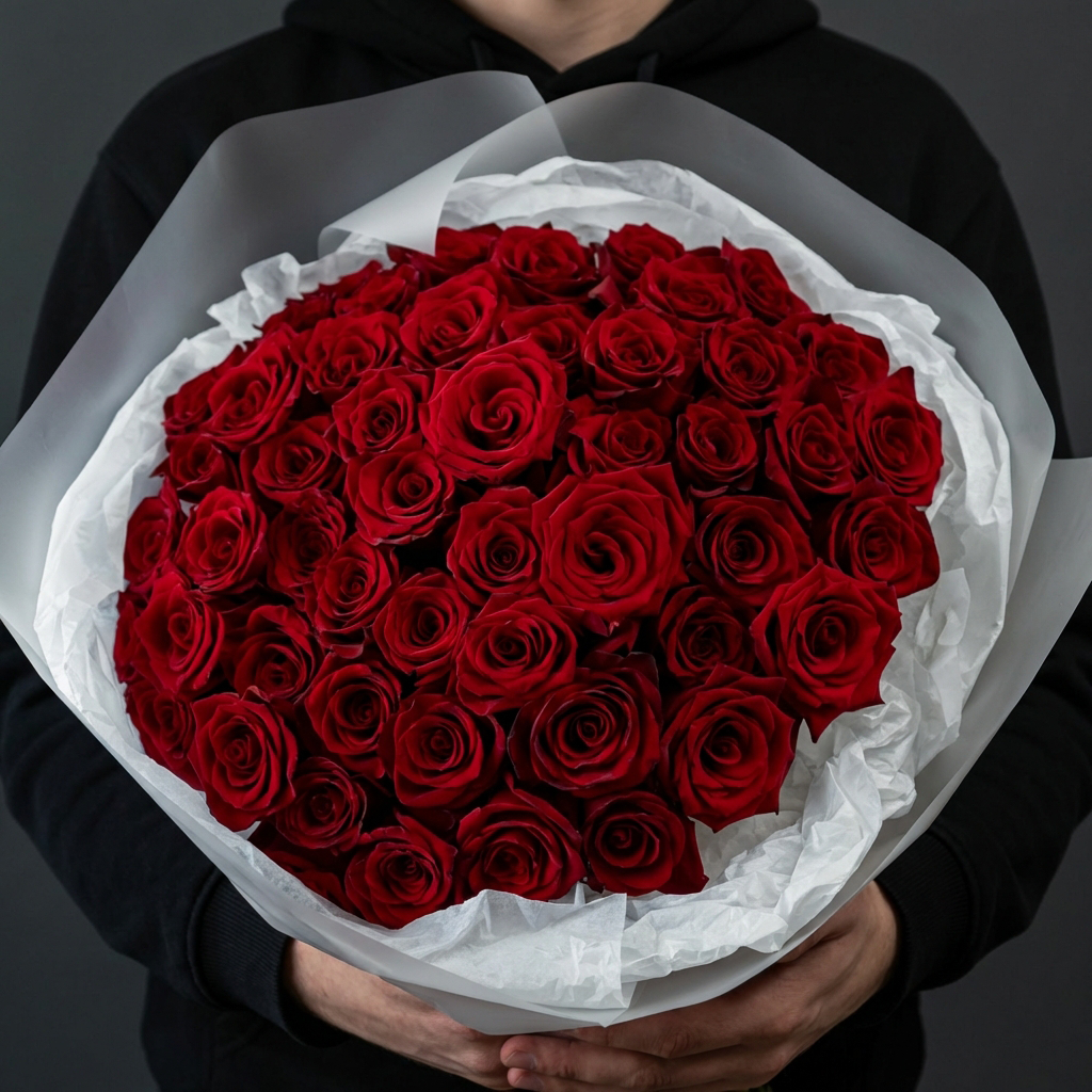 Букет из красных роз 60 см