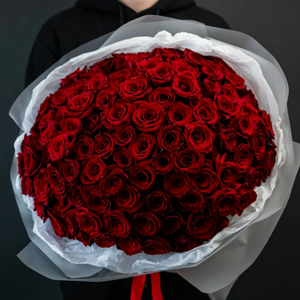 Букет из красных роз 60 см