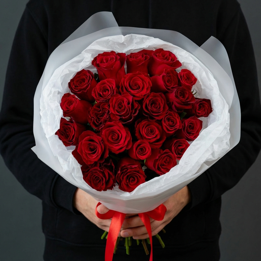 Букет из красных роз 40 см