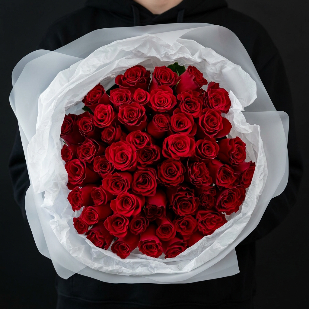 Букет из красных роз 40 см