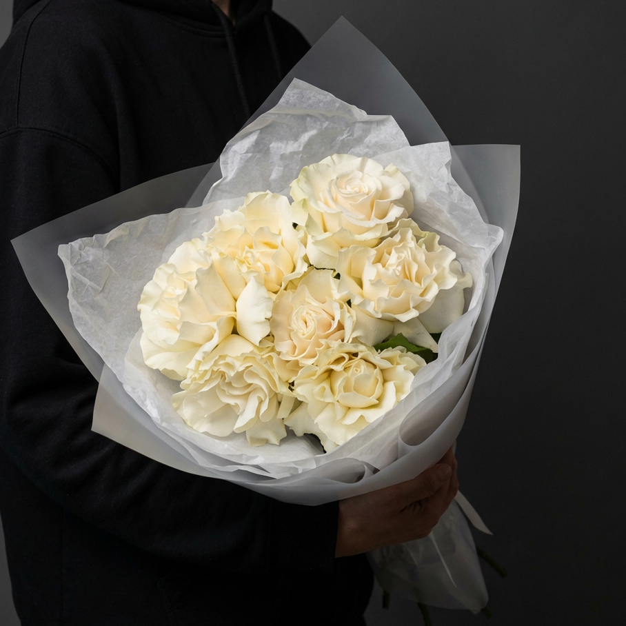 Букет белых французских роз