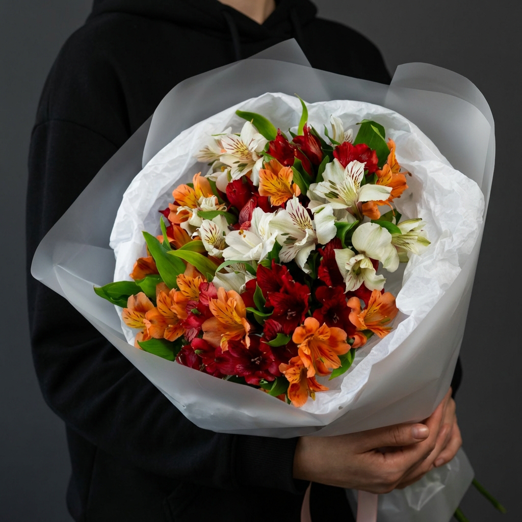 15 разноцветных альстромерий