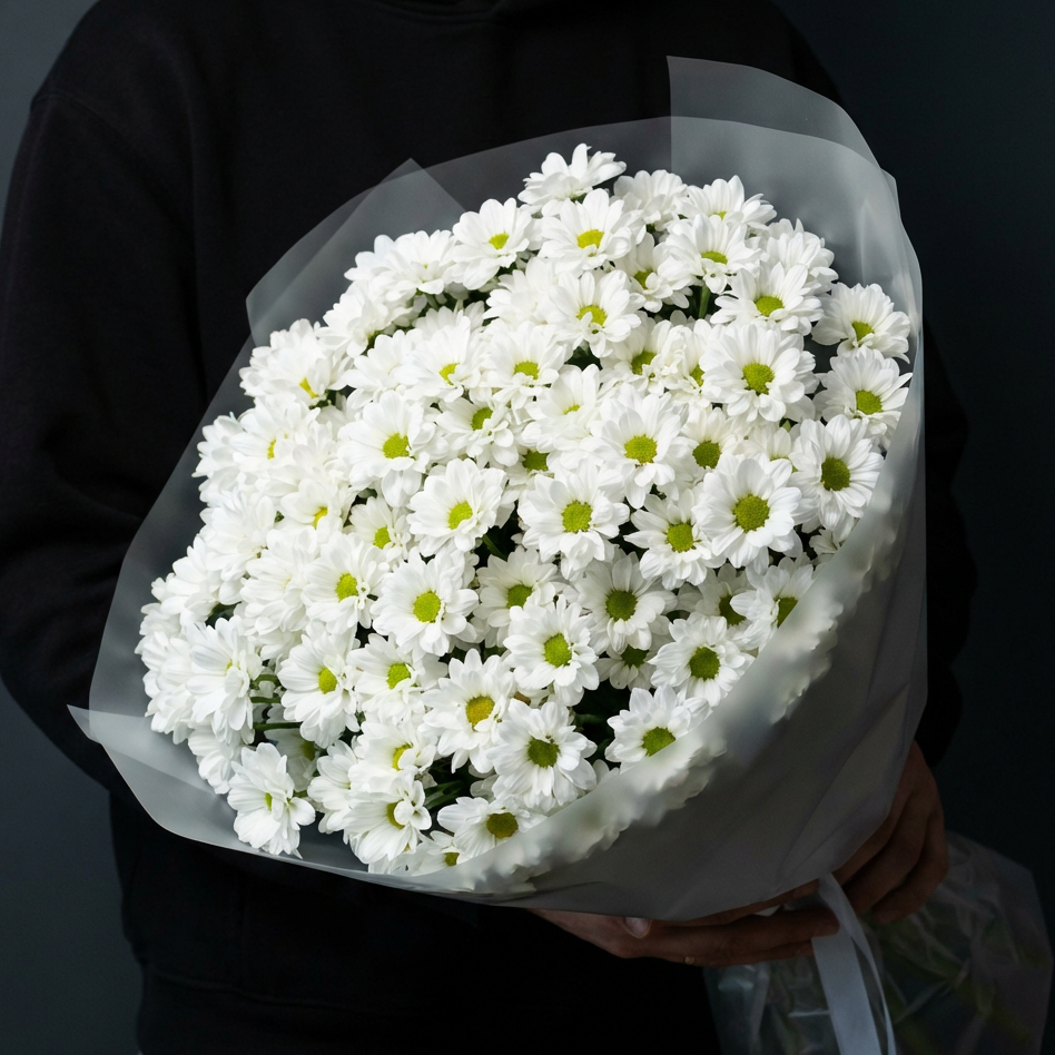 Букет из белых кустовых хризантем Бакарди
