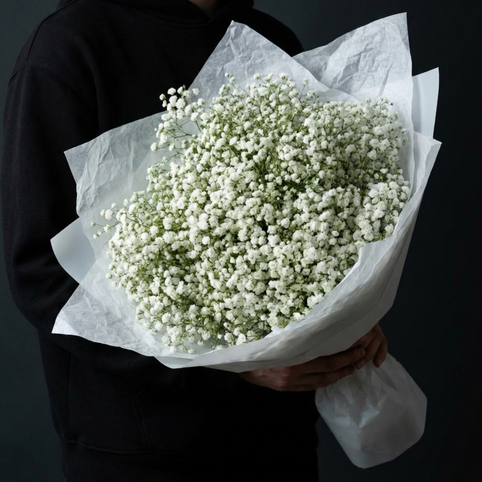 Букет из белых гипсофил