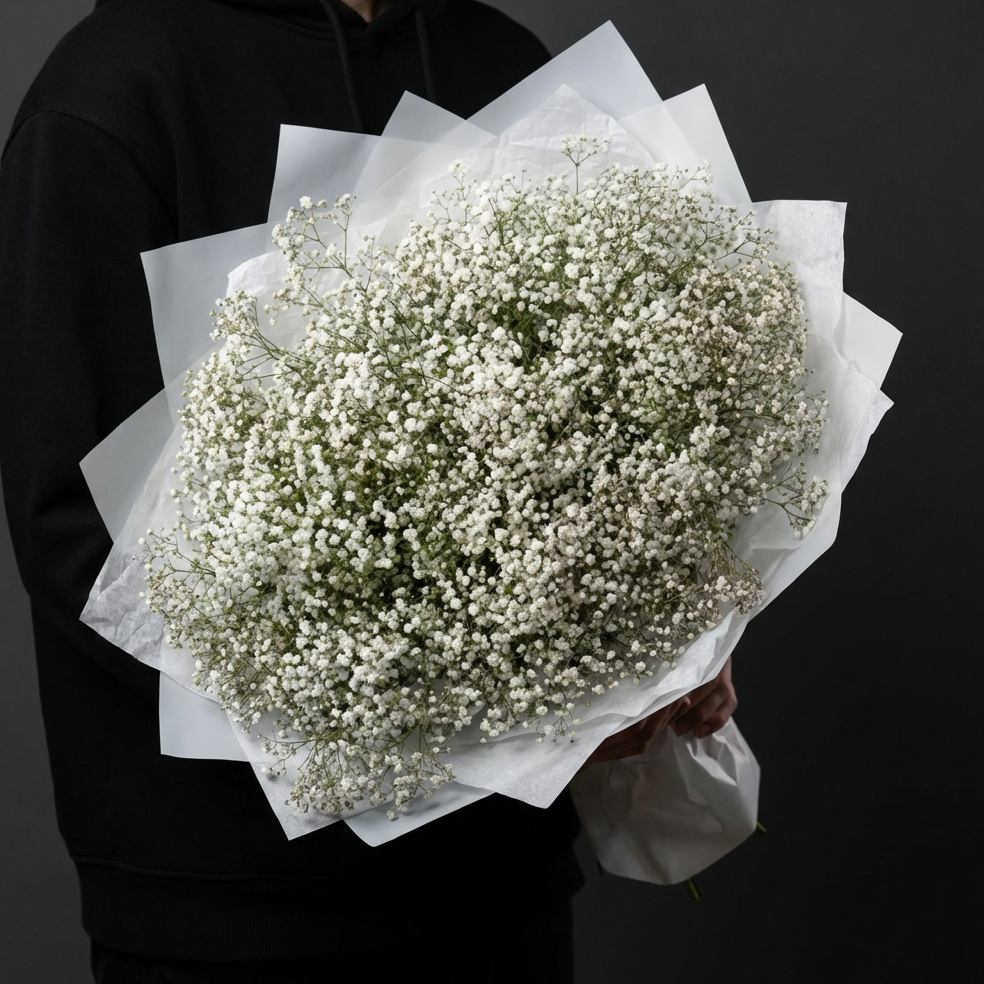 Букет из белых гипсофил