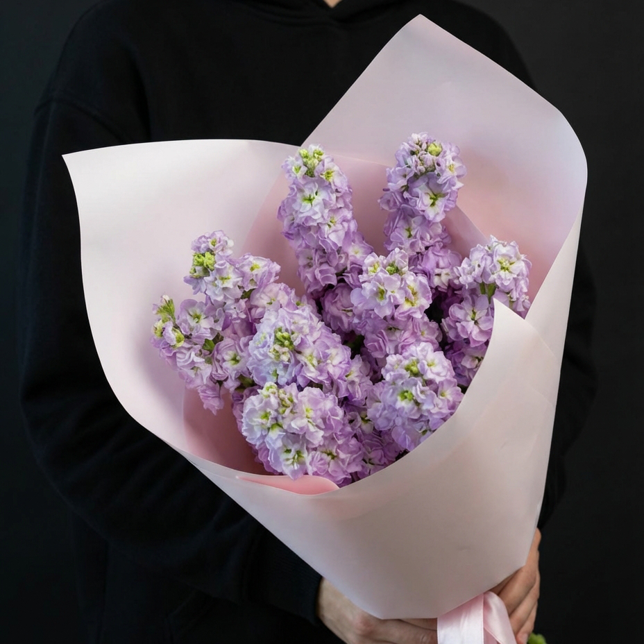 Букет из розовых маттиол