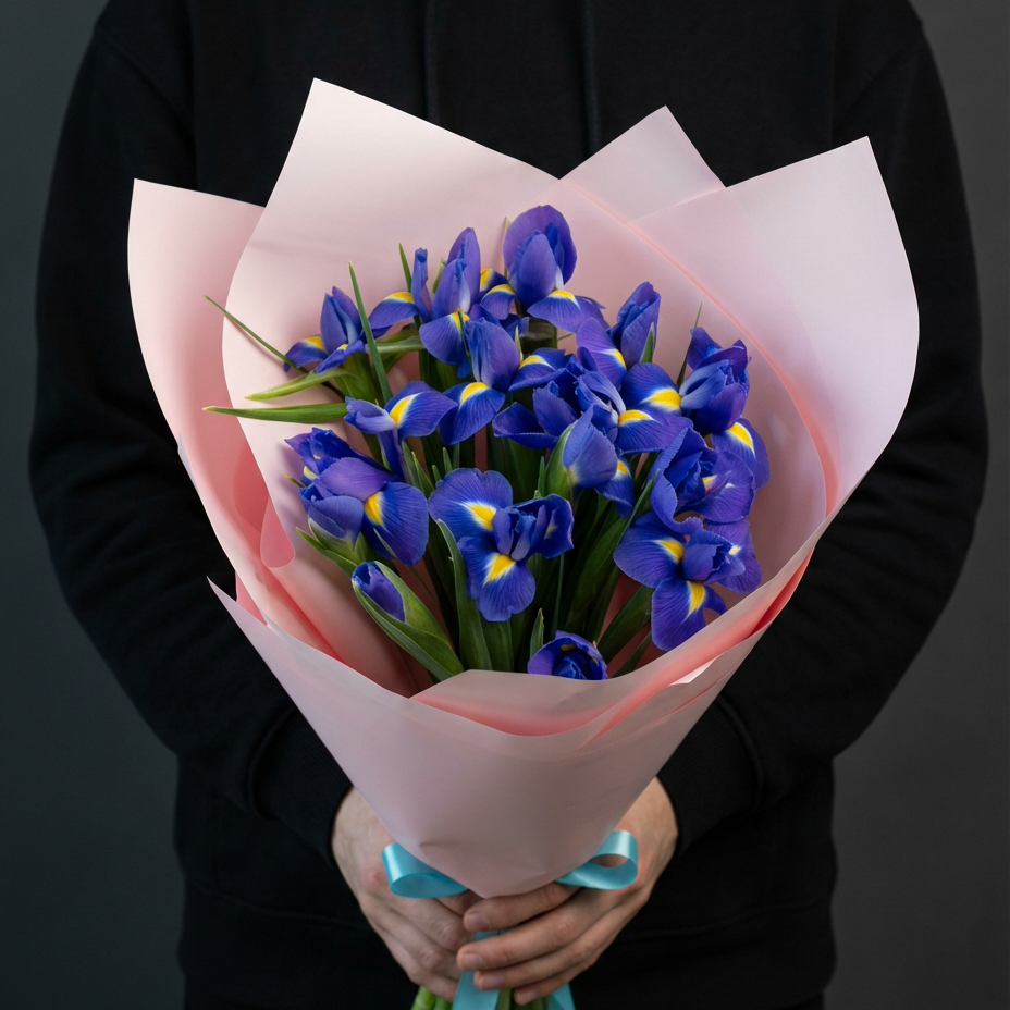 Букет из синих ирисов