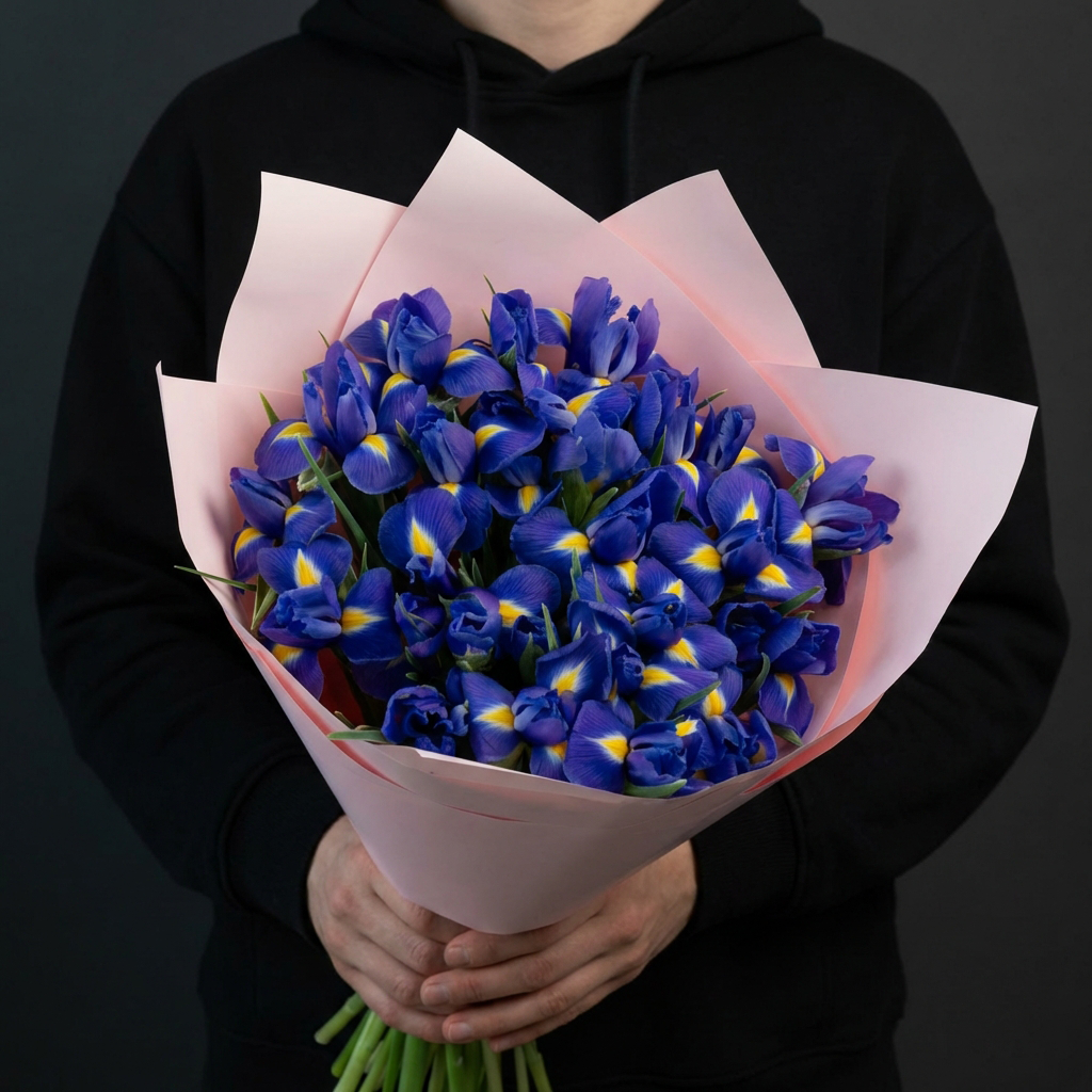 Букет из синих ирисов